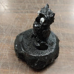 Carved Hand Crafted Pennsylvania Hard Coal Black Owl Googly Eyes Nocturnal Bird