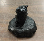 Carved Hand Crafted Pennsylvania Hard Coal Black Owl Googly Eyes Nocturnal Bird