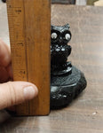 Carved Hand Crafted Pennsylvania Hard Coal Black Owl Googly Eyes Nocturnal Bird
