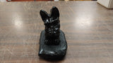 2 Scottish Terrier Puppy Dog Pet Scottie Hand Crafted Pa Hard Coal Figurines