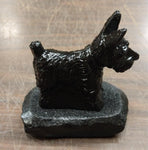 2 Scottish Terrier Puppy Dog Pet Scottie Hand Crafted Pa Hard Coal Figurines