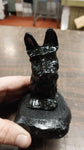 2 Scottish Terrier Puppy Dog Pet Scottie Hand Crafted Pa Hard Coal Figurines