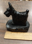 2 Scottish Terrier Puppy Dog Pet Scottie Hand Crafted Pa Hard Coal Figurines