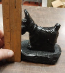 2 Scottish Terrier Puppy Dog Pet Scottie Hand Crafted Pa Hard Coal Figurines