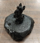 2 Scottish Terrier Puppy Dog Pet Scottie Hand Crafted Pa Hard Coal Figurines