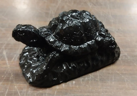 Turtle Collectible Black Hand Crafted Pa Coal Reptile Tortoises Pet Animal Wild