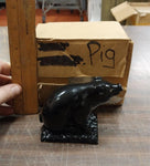 Black Pig Hand Crafted Pa Coal Figurine Farm Animal Swine Hog Collectible New
