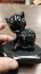 Kitten Small Cat Black Carved Hand Crafted Pa Coal Pet Farm Animals Collectibles