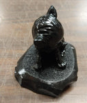 Kitten Small Cat Black Carved Hand Crafted Pa Coal Pet Farm Animals Collectibles