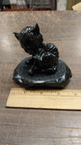 Kitten Small Cat Black Carved Hand Crafted Pa Coal Pet Farm Animals Collectibles