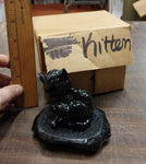 Kitten Small Cat Black Carved Hand Crafted Pa Coal Pet Farm Animals Collectibles