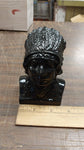 2 Native Heads Large Chief Small Women Black Carved Pa Hard Coal Figurine New