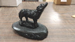 Howling Wolf Wildlife Animals Black Carved Figurines Pa Hard Coal Collectible