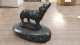 Howling Wolf Wildlife Animals Black Carved Figurines Pa Hard Coal Collectible