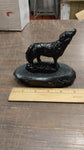 Howling Wolf Wildlife Animals Black Carved Figurines Pa Hard Coal Collectible