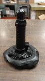 Black Light House Statue Figure Carved Hand Crafted Pa Hard Coal Tower Beacon