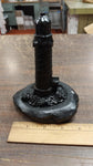 Black Light House Statue Figure Carved Hand Crafted Pa Hard Coal Tower Beacon
