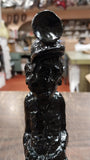 9 Inch Old Time Miner Hard Hat Black Carved Figurine Pa Hard Coal Collectible