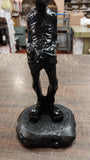 9 Inch Old Time Miner Hard Hat Black Carved Figurine Pa Hard Coal Collectible