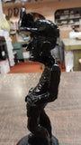 9 Inch Old Time Miner Hard Hat Black Carved Figurine Pa Hard Coal Collectible