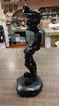 9 Inch Old Time Miner Hard Hat Black Carved Figurine Pa Hard Coal Collectible
