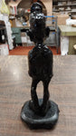 9 Inch Old Time Miner Hard Hat Black Carved Figurine Pa Hard Coal Collectible
