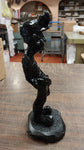 9 Inch Old Time Miner Hard Hat Black Carved Figurine Pa Hard Coal Collectible