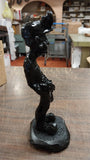 9 Inch Old Time Miner Hard Hat Black Carved Figurine Pa Hard Coal Collectible