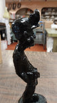 9 Inch Old Time Miner Hard Hat Black Carved Figurine Pa Hard Coal Collectible