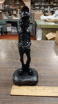 9 Inch Old Time Miner Hard Hat Black Carved Figurine Pa Hard Coal Collectible