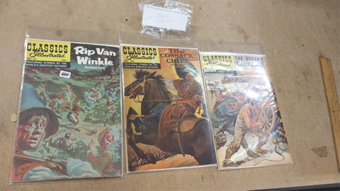 Vtg Classic Illustrated Comic Book Lot Rip Van Winkle Queen's Necklace Cossack