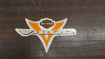 NOS Small V-Rod Harley Sticker Decal Orange Grey Outside Window VRSC V-Twin