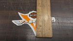 NOS Small V-Rod Harley Sticker Decal Orange Grey Outside Window VRSC V-Twin