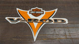 Medium V-Rod Harley Orange Grey Outside Window Sticker Decal VRSC V-Twin NOS