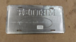 Vtg Blue Grey Metter Ford Logo Truck License Plate Tin Man Cave 94A-0096