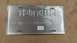 Vtg Blue Grey Metter Ford Logo Truck License Plate Tin Man Cave 94A-0096