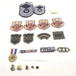 VTG LOT Mixed Military 15 Patches & 5 Pins Collectibles Airforce Marines Navy