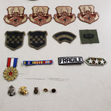 VTG LOT Mixed Military 15 Patches & 5 Pins Collectibles Airforce Marines Navy