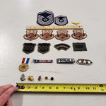 VTG LOT Mixed Military 15 Patches & 5 Pins Collectibles Airforce Marines Navy