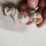 VTG Bisque & Frozen Charlotte Doll Japan Sitting Holding Lamb 1920s Pink Green R