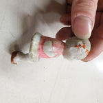 VTG Bisque & Frozen Charlotte Doll Japan Sitting Holding Lamb 1920s Pink Green R