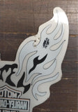 Small Black Grey Harley Flames Shield Logo Inside Window Sticker Decal Emblem