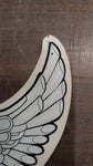 Harley Black Grey Eagle Wings Orange Shield Logo Inside Window Sticker Decal Med