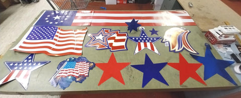 4th Of July Independence Day Holiday Hanging Decorations 13 Pcs Flags America