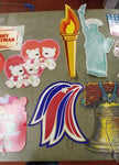 Lot of 15 Variety Pack Hanging Holiday Decorations Christmas 4th July Valentines