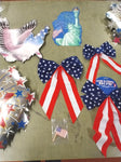 Independence Day Hanging Decorations Bows 10 Pcs July 4th Stars Red White Blue