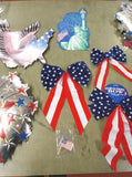 Independence Day Hanging Decorations Bows 10 Pcs July 4th Stars Red White Blue