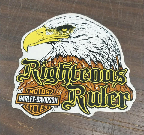 NOS Harley Righteous Ruler Eagle Large Outside Window Decal Sticker Emblem Decor