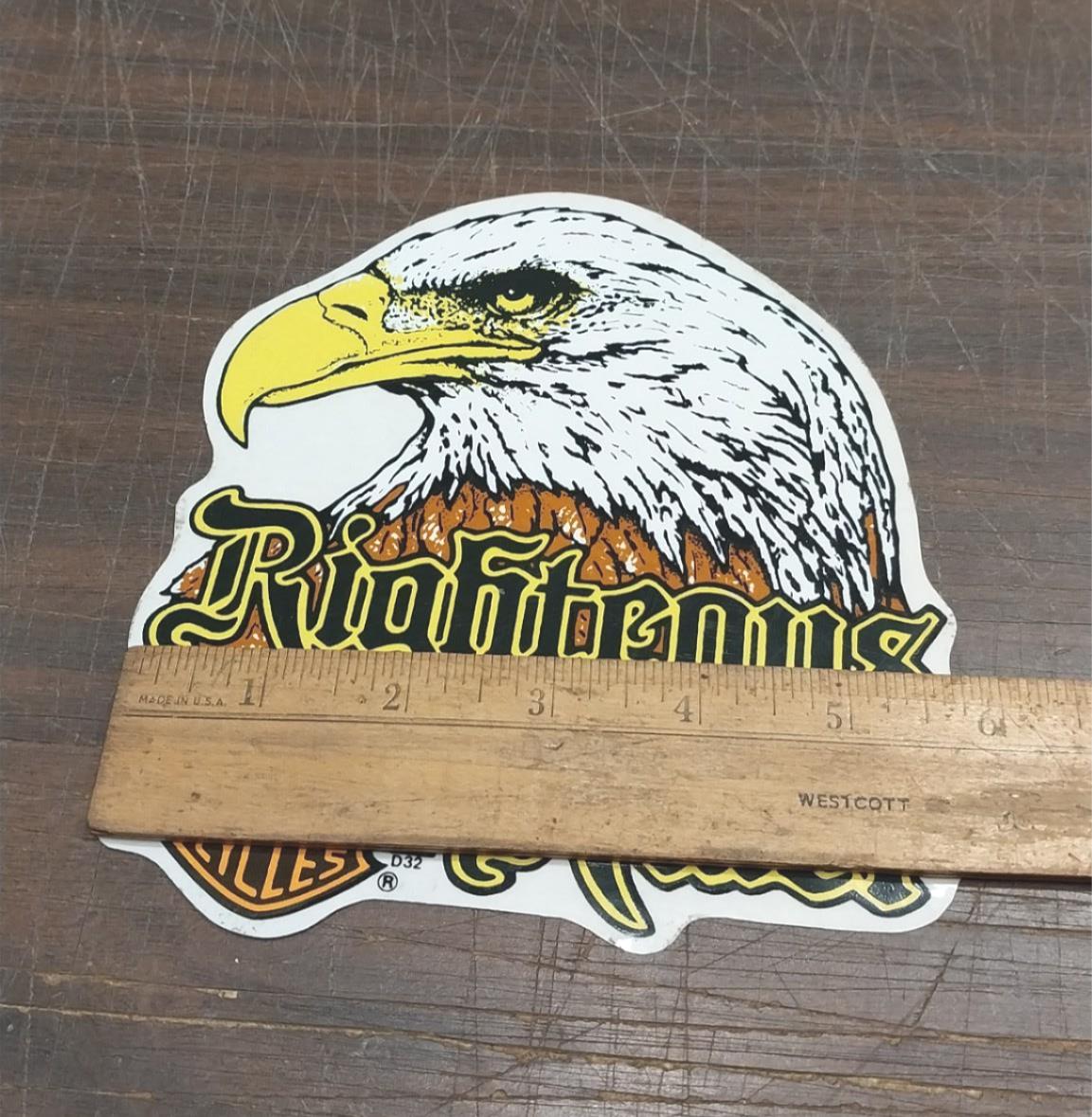 NOS Harley Righteous Ruler Eagle Large Outside Window Decal Sticker Em ...