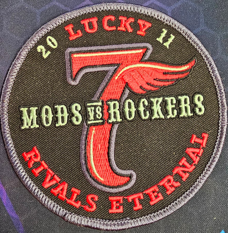 Mods VS Rockers 2011 "rivals Eternal" Lucky 7 Red Black Embroidered Riding Patch
